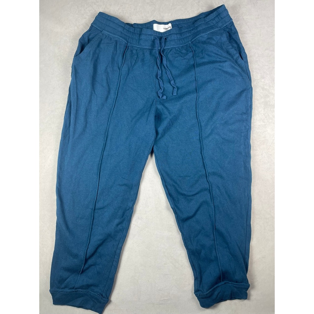 Sonoma Goods For Life Womens 1XS Teal Blue Pintuck Seam Jogger Sweatpants Pocket